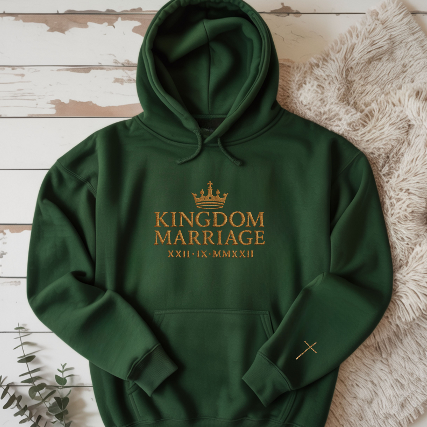 Kingdom Marriage Hoodie | Personalized Christian Anniversary Hoodie (Roman Numeral Design)