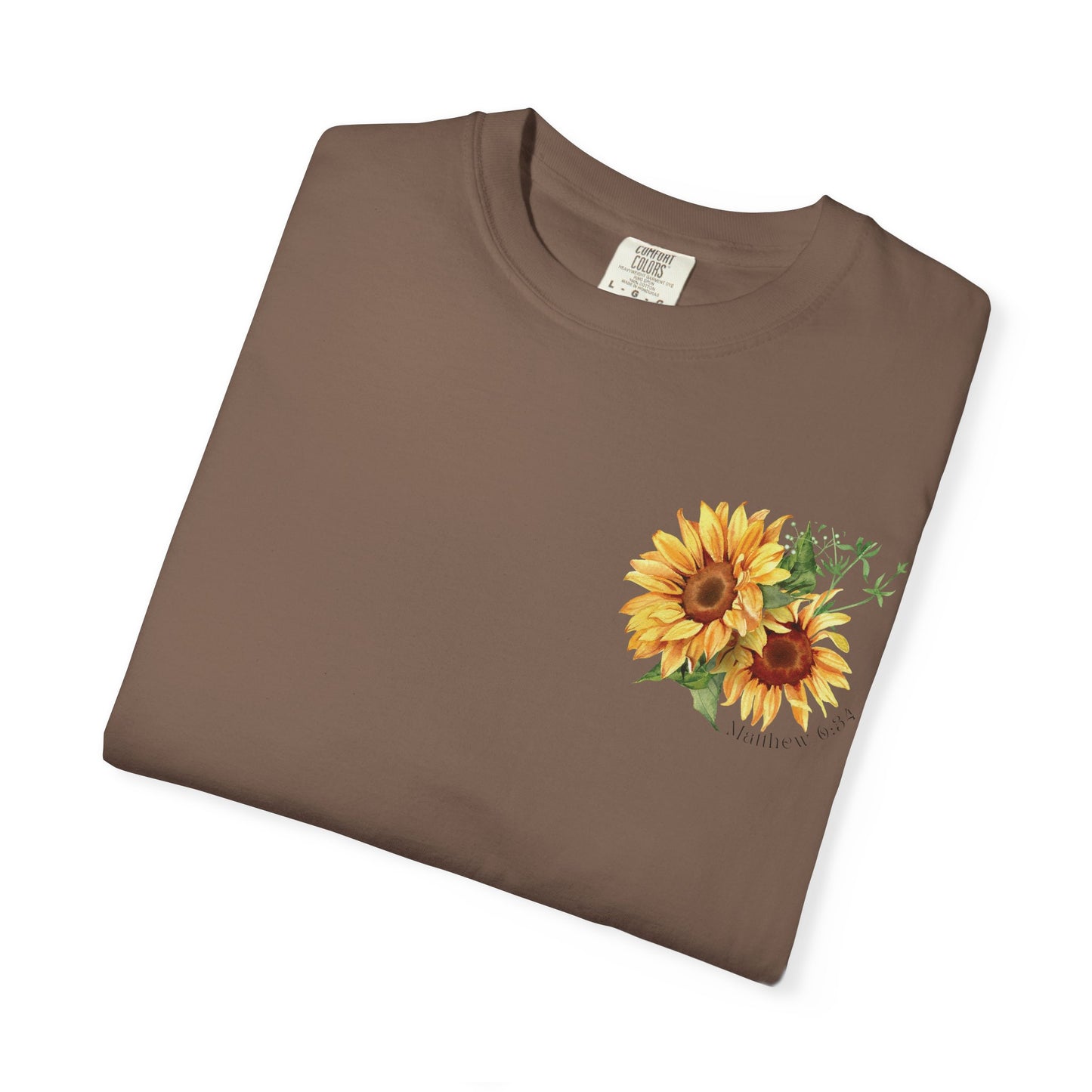 Do Not Worry T-Shirt | Matthew 6:34 Christian Sunflower Tee