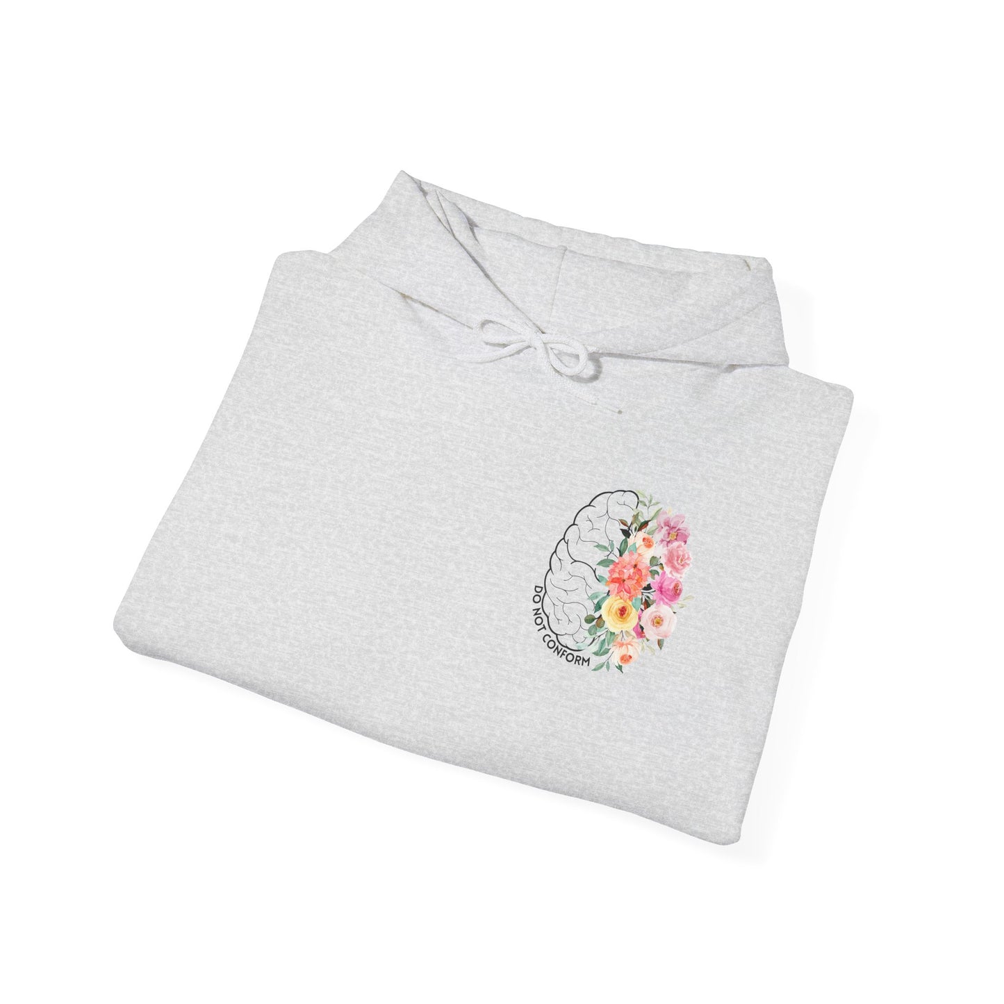 Hoodie Do Not Conform brain with flowers Tee | Romans 12:2 religious sweatshirt