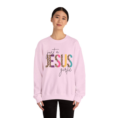 Just a Jesus Girlie Shirt, Christian Sweatshirt for Women & Girls, Faith Tee, Leopard Print Bible Verse Top, Psalm 139:14