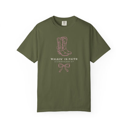 Walkin' in Faith T-shirt | Christian Western Faith-Based Gift, Southern Style, Everyday Comfort