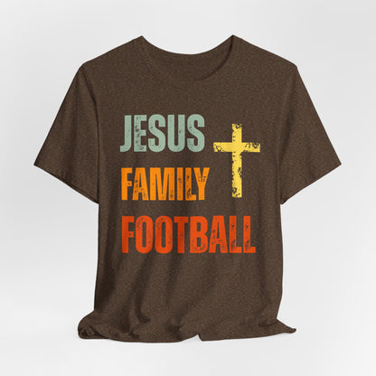 Jesus Family Football - Retro Distressed T-Shirt