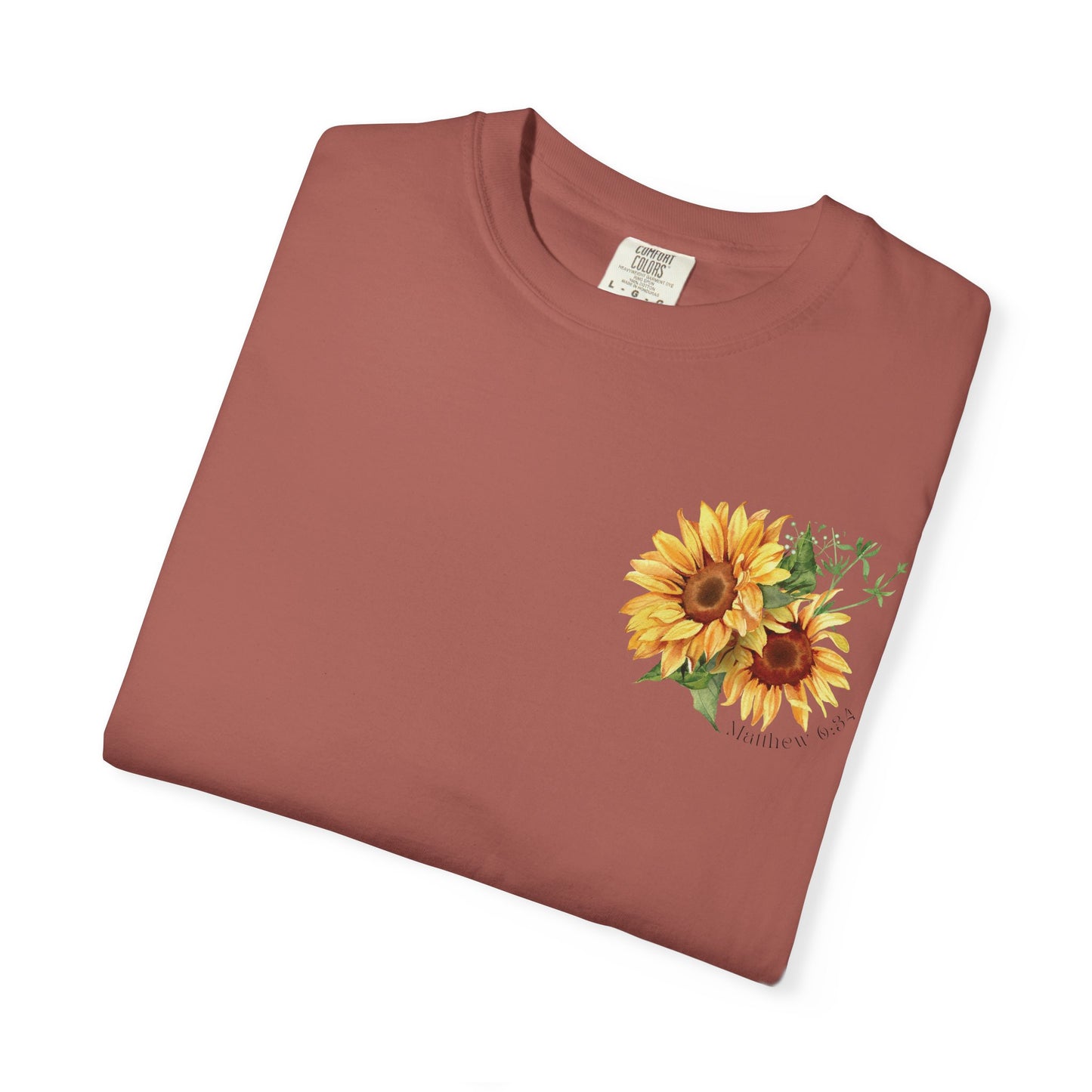 Do Not Worry T-Shirt | Matthew 6:34 Christian Sunflower Tee
