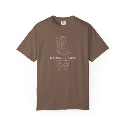 Walkin' in Faith T-shirt | Christian Western Faith-Based Gift, Southern Style, Everyday Comfort