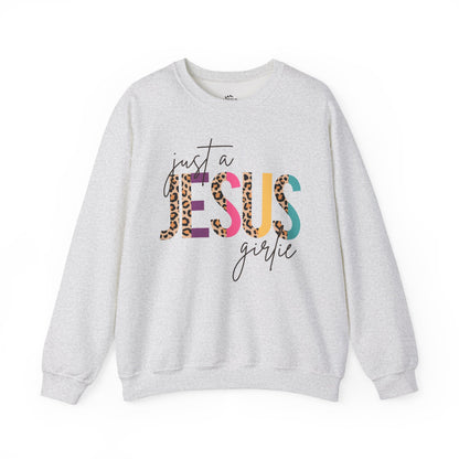 Just a Jesus Girlie Shirt, Christian Sweatshirt for Women & Girls, Faith Tee, Leopard Print Bible Verse Top, Psalm 139:14