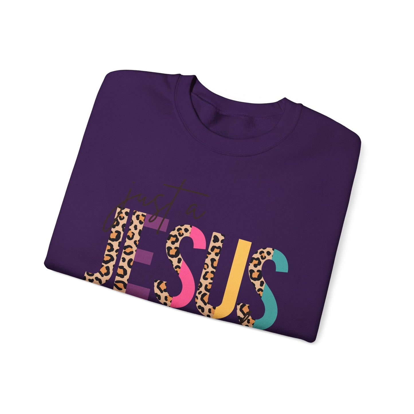 Just a Jesus Girlie Shirt, Christian Sweatshirt for Women & Girls, Faith Tee, Leopard Print Bible Verse Top, Psalm 139:14