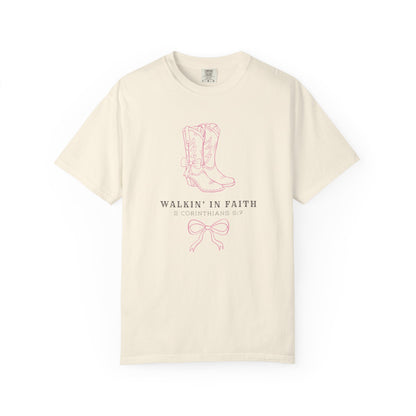 Walkin' in Faith T-shirt | Christian Western Faith-Based Gift, Southern Style, Everyday Comfort