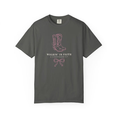 Walkin' in Faith T-shirt | Christian Western Faith-Based Gift, Southern Style, Everyday Comfort