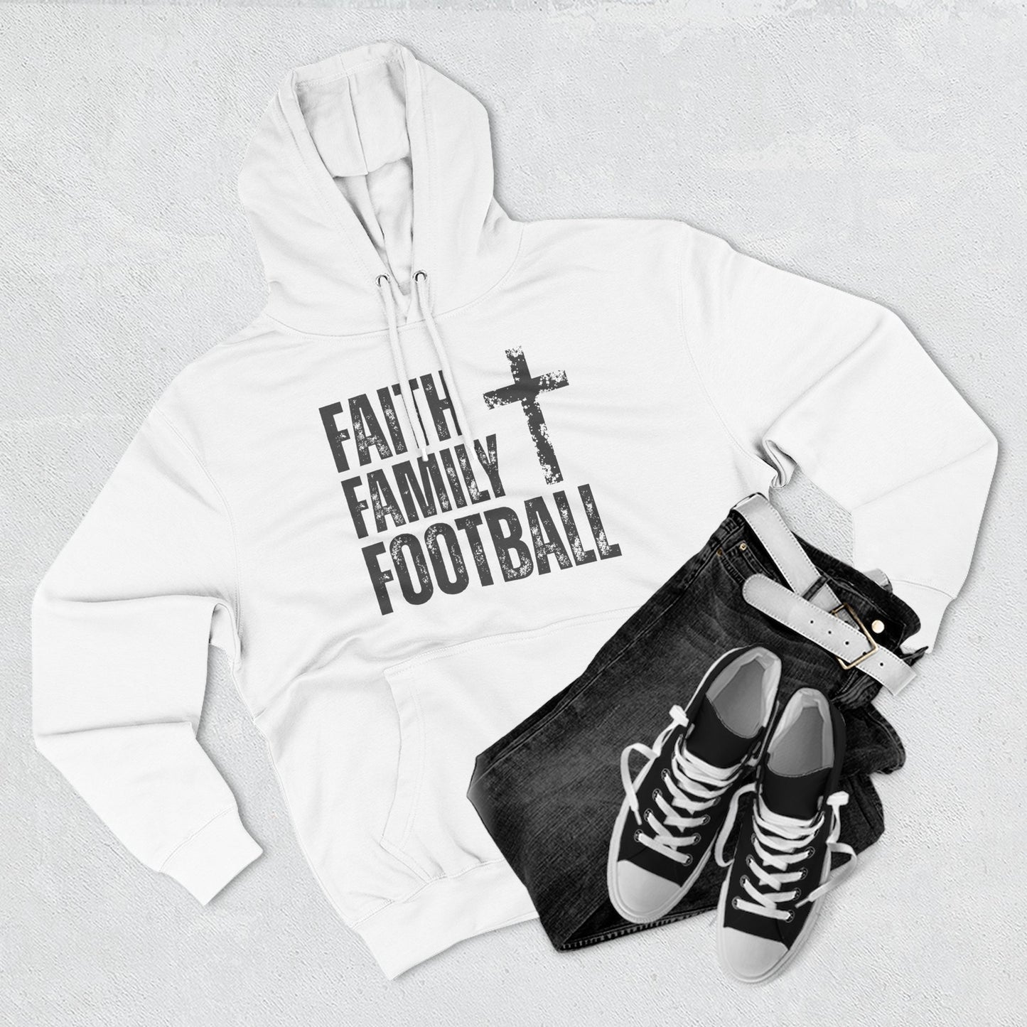 Faith Family Football Hoodie | Christian Fall Sweatshirt