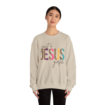 Just a Jesus Girlie Shirt, Christian Sweatshirt for Women & Girls, Faith Tee, Leopard Print Bible Verse Top, Psalm 139:14