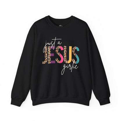 Just a Jesus Girlie Shirt, Christian Sweatshirt for Women & Girls, Faith Tee, Leopard Print Bible Verse Top, Psalm 139:14