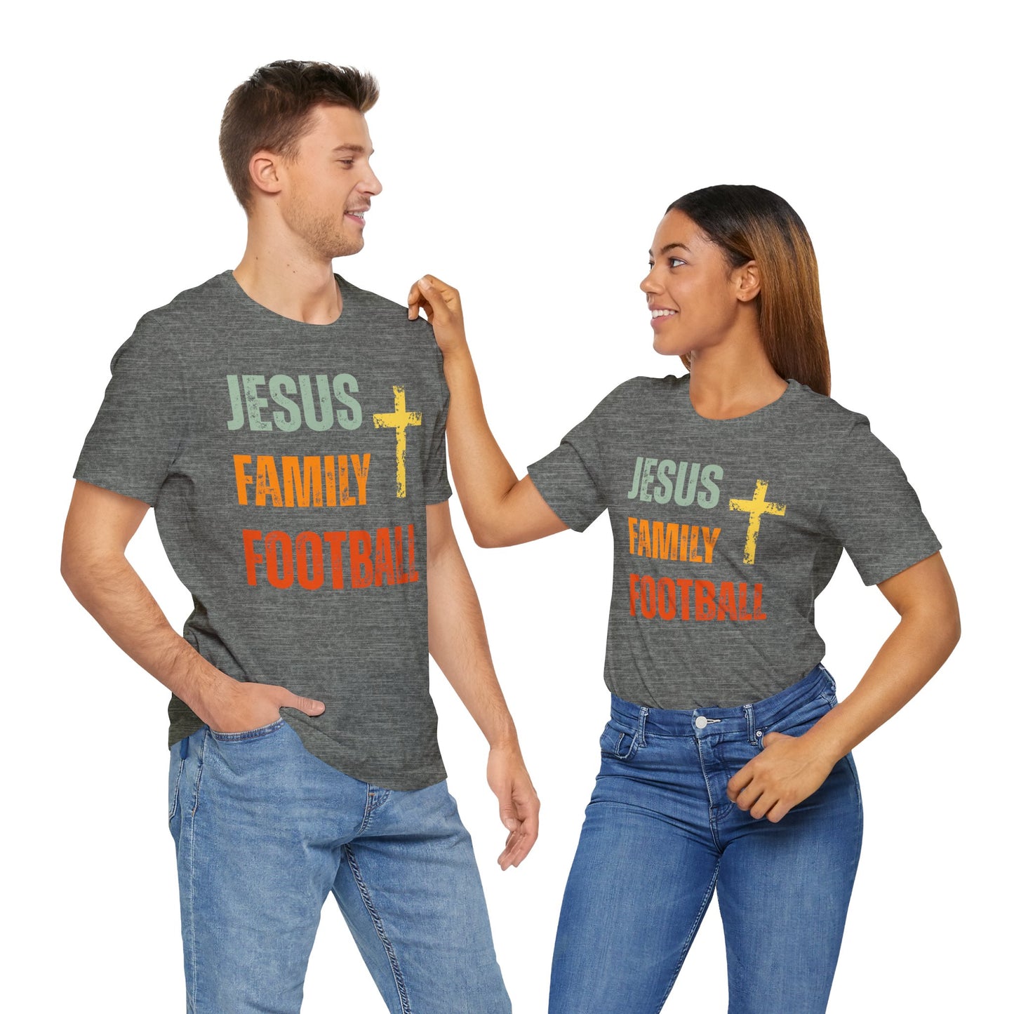Jesus Family Football - Retro Distressed T-Shirt