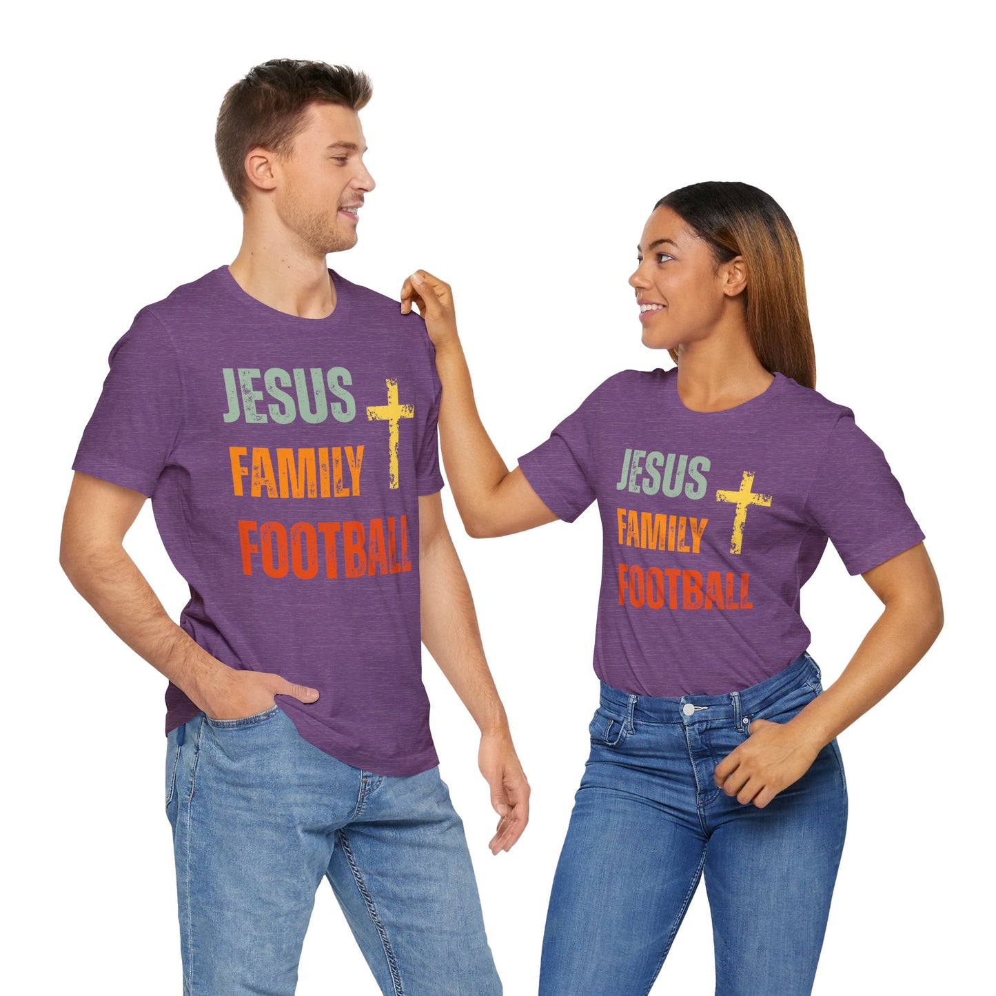 Jesus Family Football - Retro Distressed T-Shirt