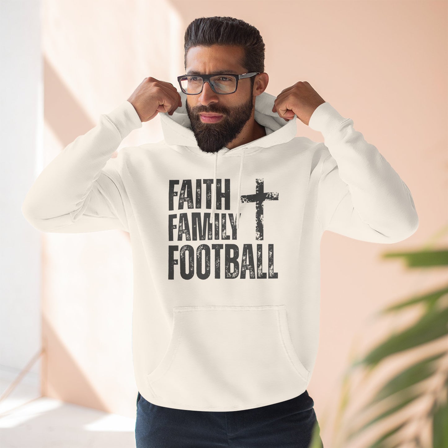 Faith Family Football Hoodie | Christian Fall Sweatshirt
