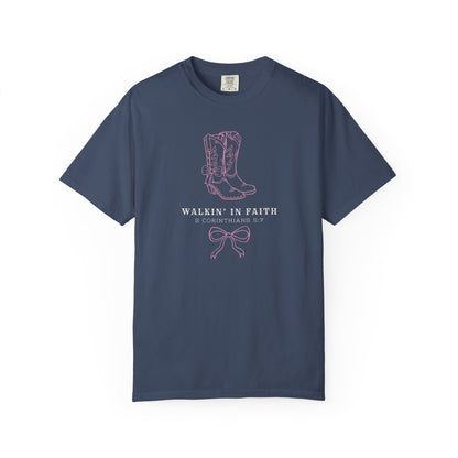 Walkin' in Faith T-shirt | Christian Western Faith-Based Gift, Southern Style, Everyday Comfort