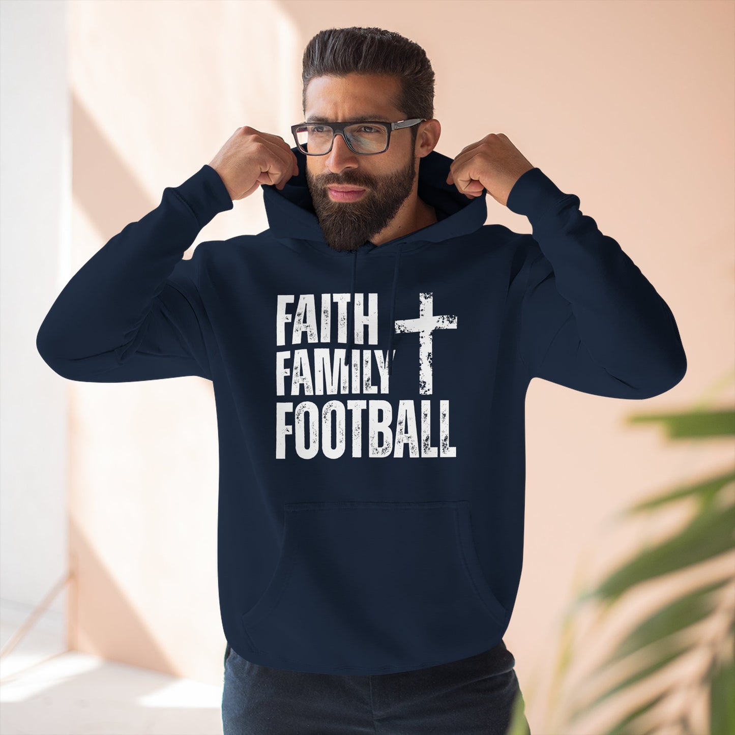 Faith Family Football Hoodie | Christian Fall Sweatshirt