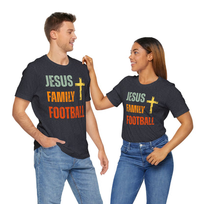 Jesus Family Football - Retro Distressed T-Shirt