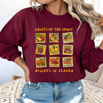 Fruits of the Spirit Postage Stamp Sweatshirt | Galatians 5:22-23