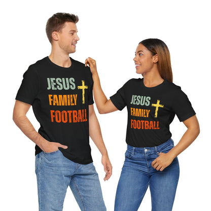 Jesus Family Football - Retro Distressed T-Shirt