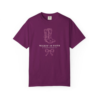 Walkin' in Faith T-shirt | Christian Western Faith-Based Gift, Southern Style, Everyday Comfort