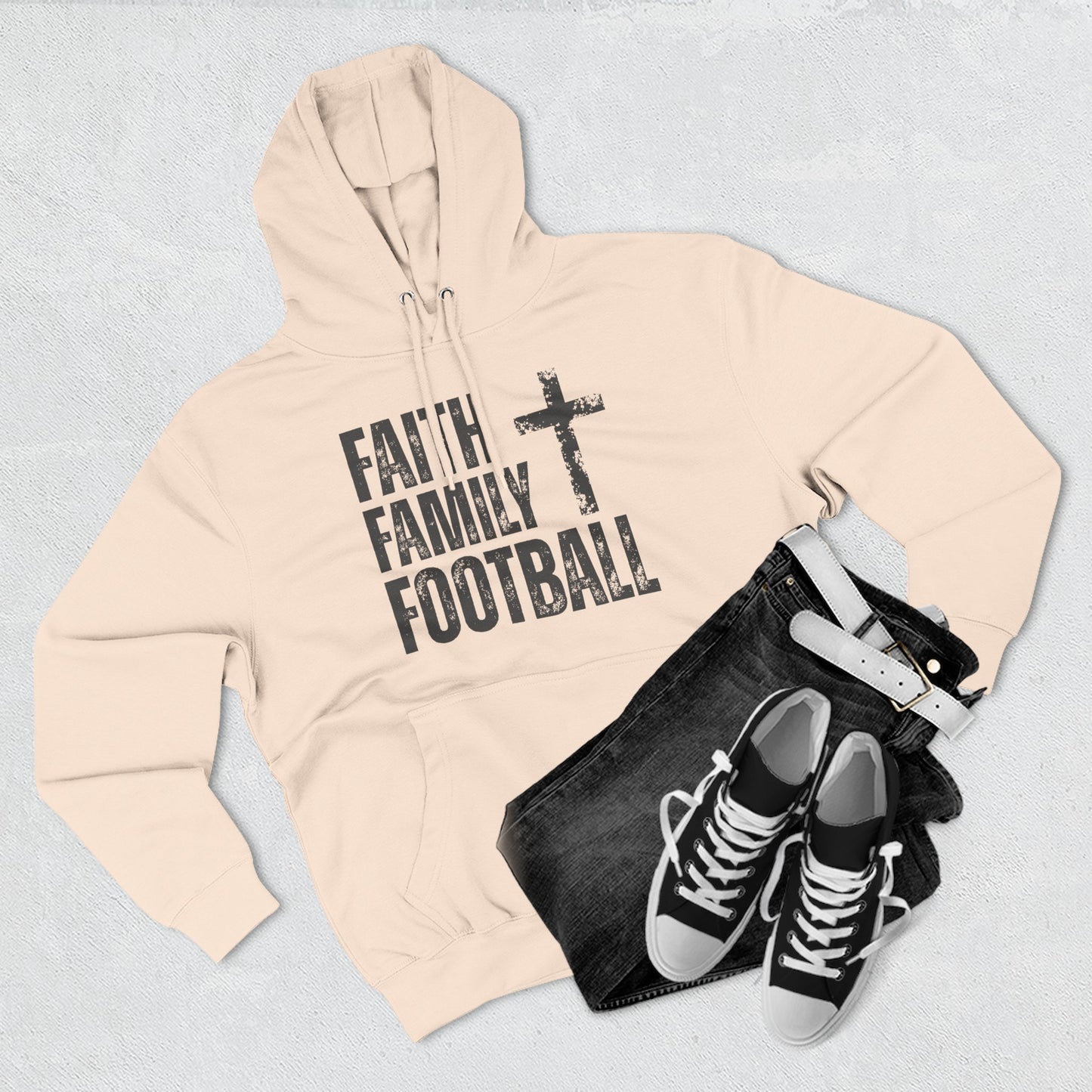 Faith Family Football Hoodie | Christian Fall Sweatshirt