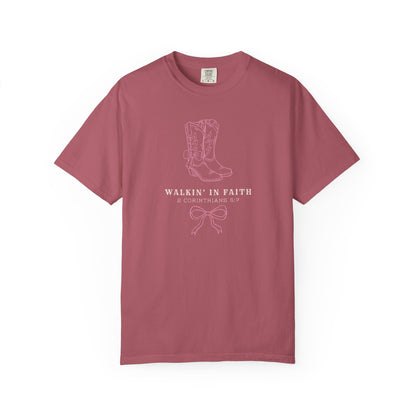 Walkin' in Faith T-shirt | Christian Western Faith-Based Gift, Southern Style, Everyday Comfort