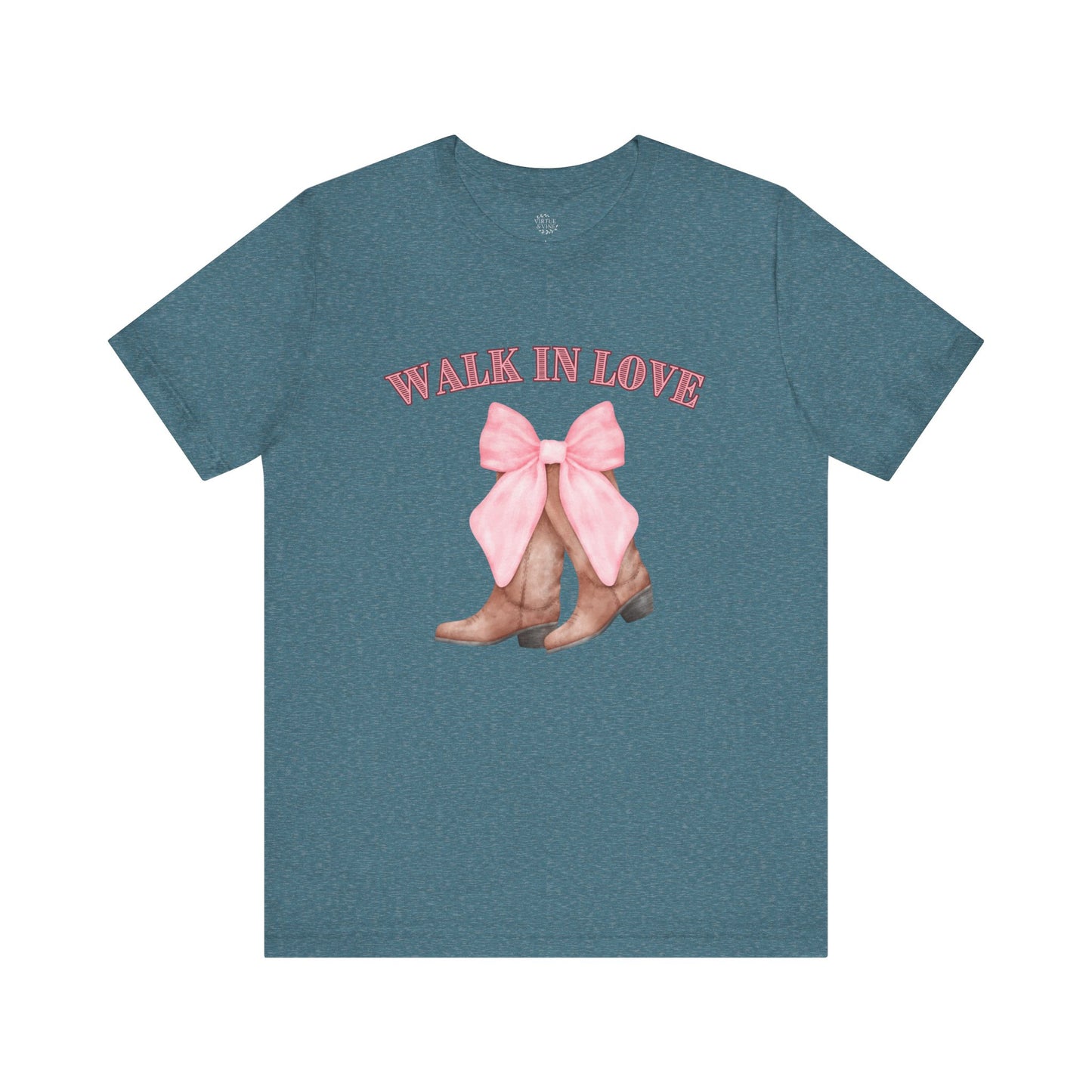 Walk in Love Cowboy Boots T-Shirt, Western Graphic Tee for Women