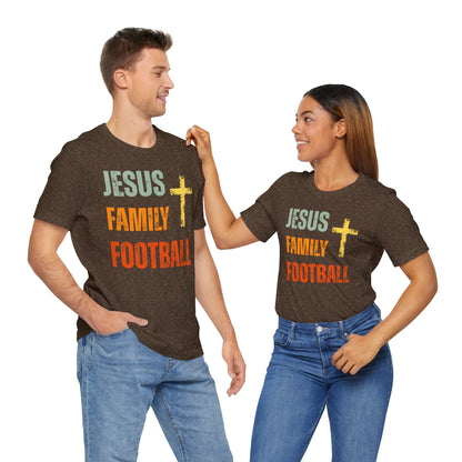 Jesus Family Football - Retro Distressed T-Shirt
