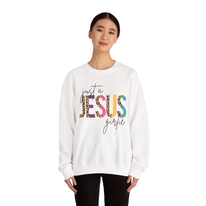Just a Jesus Girlie Shirt, Christian Sweatshirt for Women & Girls, Faith Tee, Leopard Print Bible Verse Top, Psalm 139:14