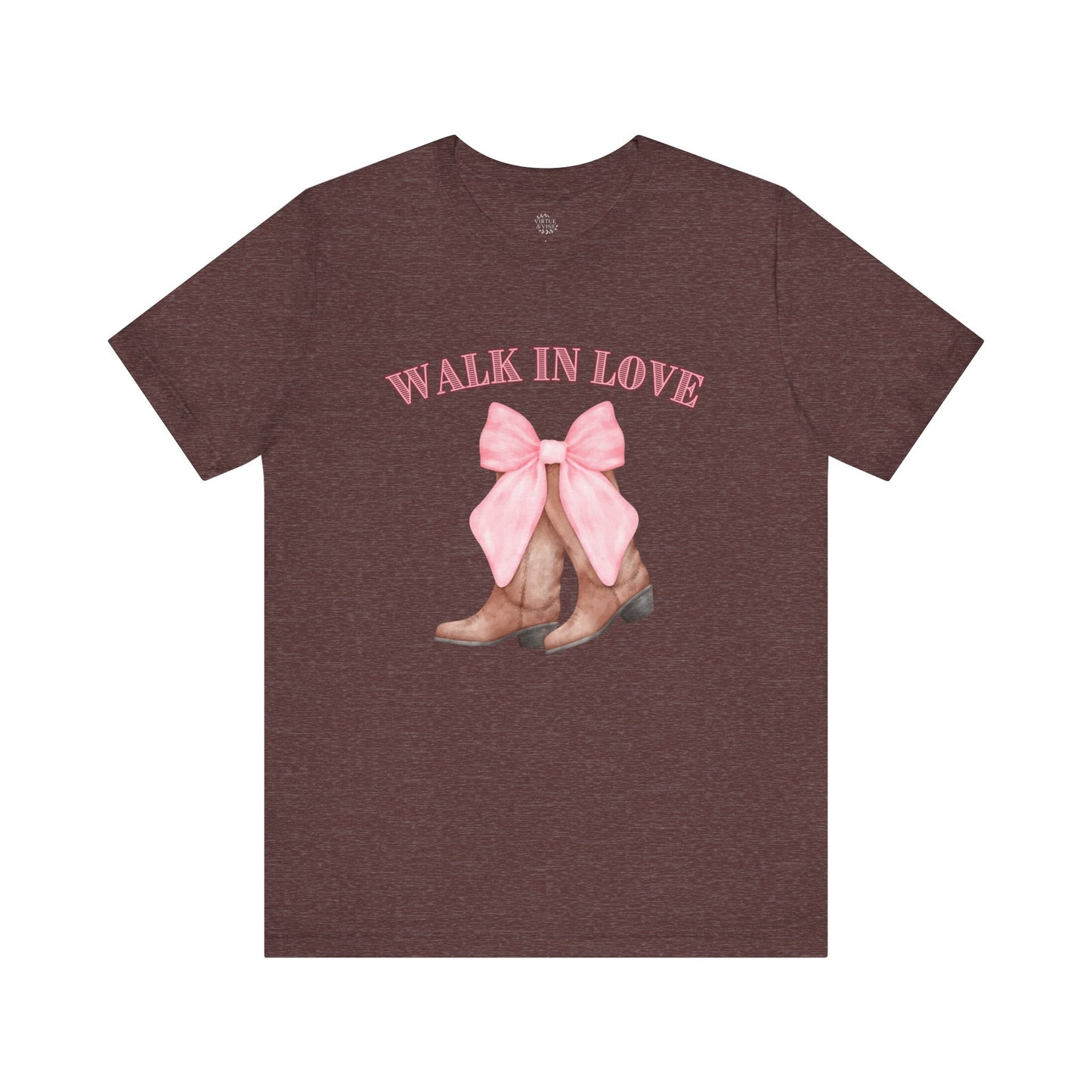 Walk in Love Cowboy Boots T-Shirt, Western Graphic Tee for Women