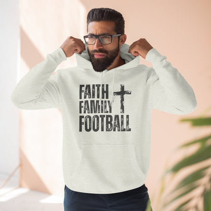 Faith Family Football Hoodie | Christian Fall Sweatshirt
