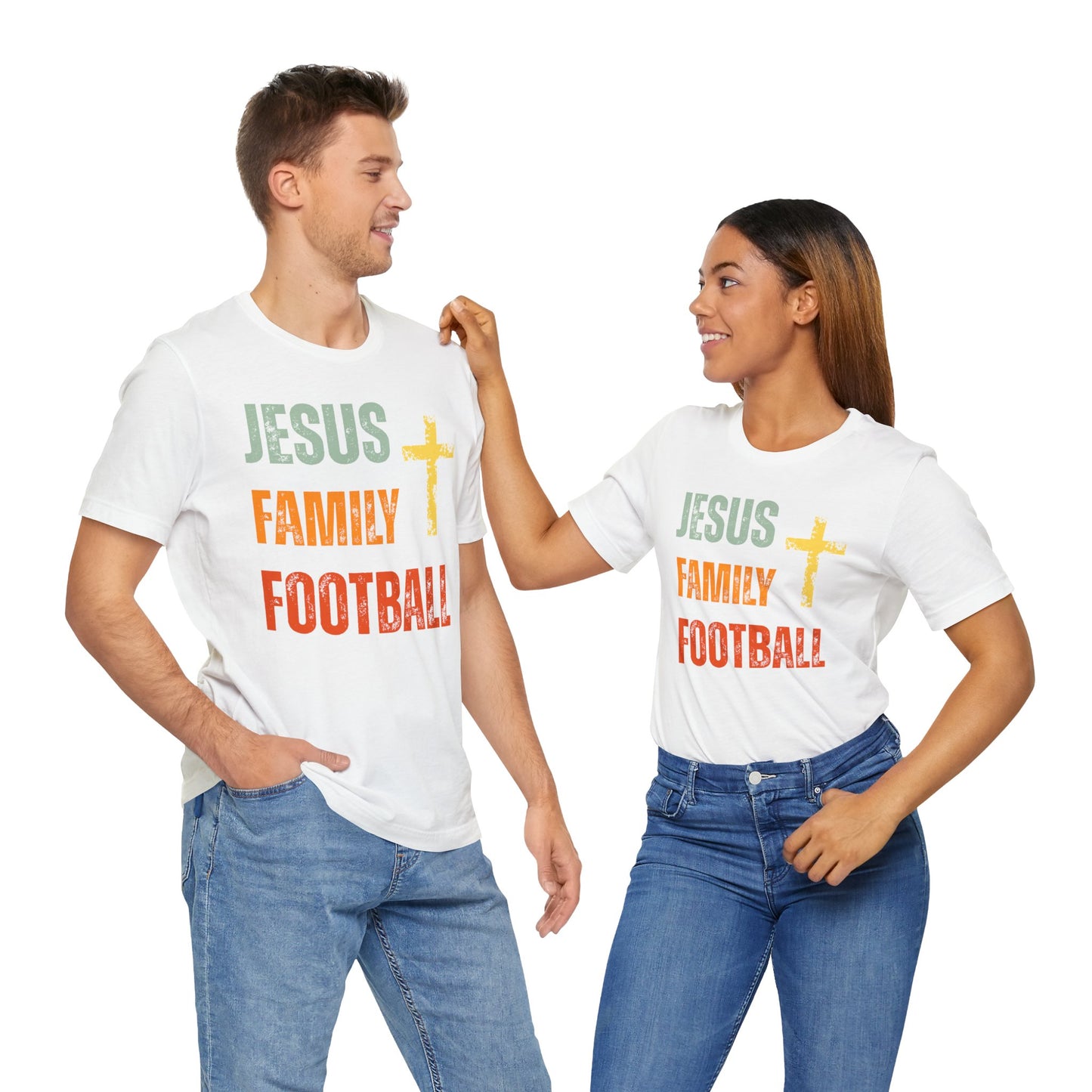 Jesus Family Football - Retro Distressed T-Shirt