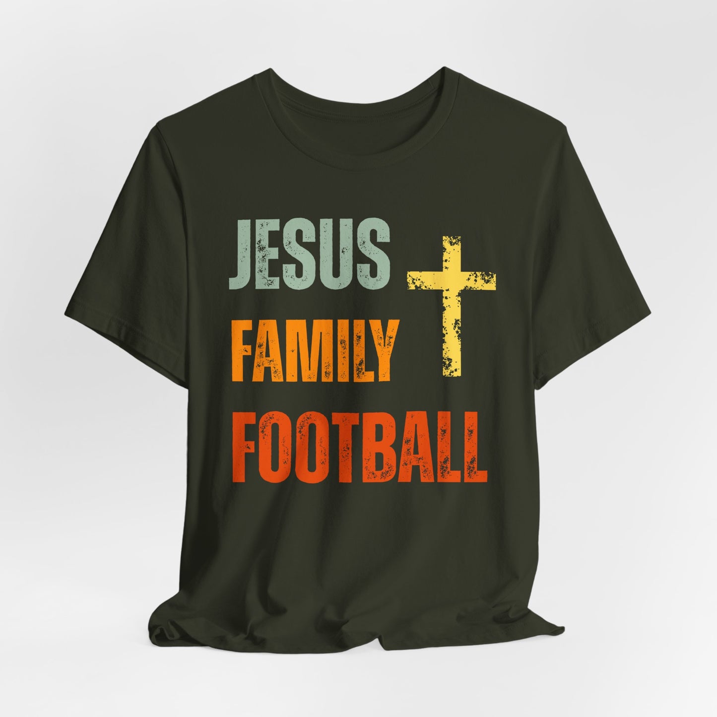Jesus Family Football - Retro Distressed T-Shirt