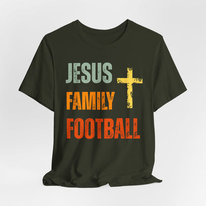 Jesus Family Football - Retro Distressed T-Shirt