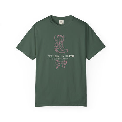 Walkin' in Faith T-shirt | Christian Western Faith-Based Gift, Southern Style, Everyday Comfort