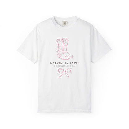 Walkin' in Faith T-shirt | Christian Western Faith-Based Gift, Southern Style, Everyday Comfort