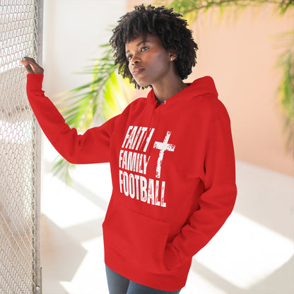 Faith Family Football Hoodie | Christian Fall Sweatshirt