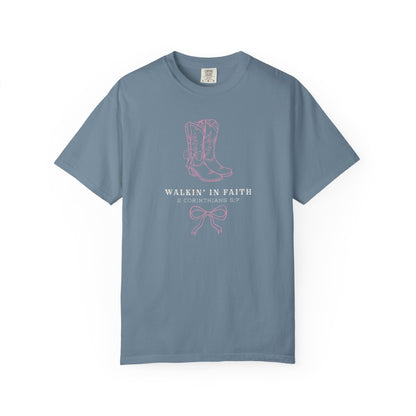 Walkin' in Faith T-shirt | Christian Western Faith-Based Gift, Southern Style, Everyday Comfort
