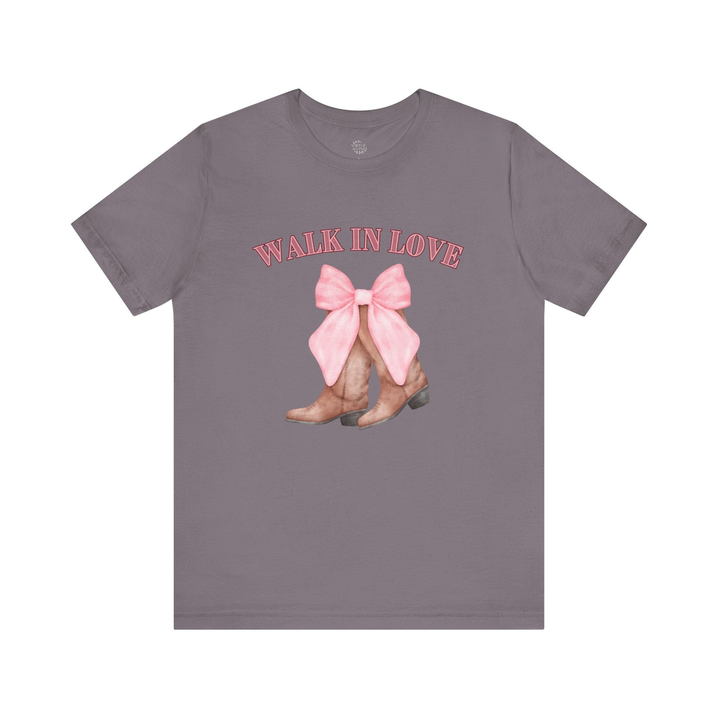 Walk in Love Cowboy Boots T-Shirt, Western Graphic Tee for Women