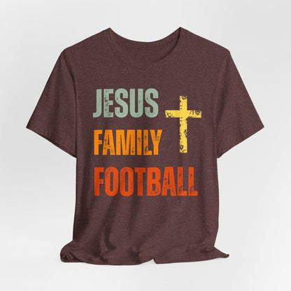 Jesus Family Football - Retro Distressed T-Shirt