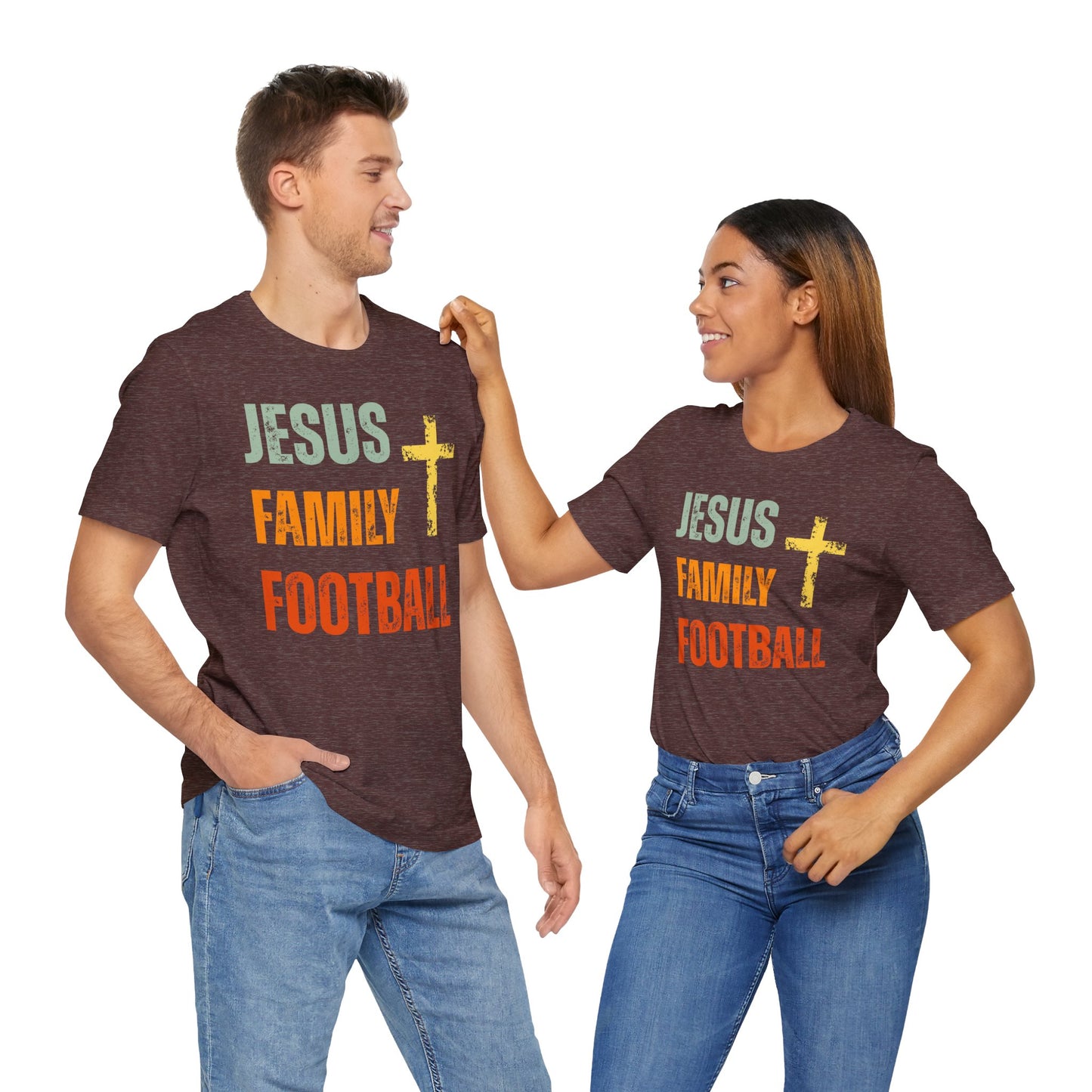 Jesus Family Football - Retro Distressed T-Shirt
